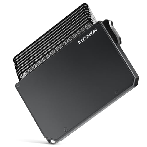 MYSHION Kartenetui Herren I Kartenhalter Herren I Kreditkartenetui Geldbeutel Herren für 8 Karten I Slim Wallet mit Geldklammer I Geldbörse I Portmonee I RFID Schutz I Gungrey von MYSHION