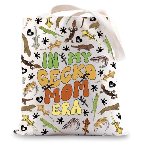 Gecko Tote Bag Gecko Lover Gift Gecko Mom Gift In My Gecko Mom Era Shoulder Bag, Gecko UK, INCH von MYSOMY