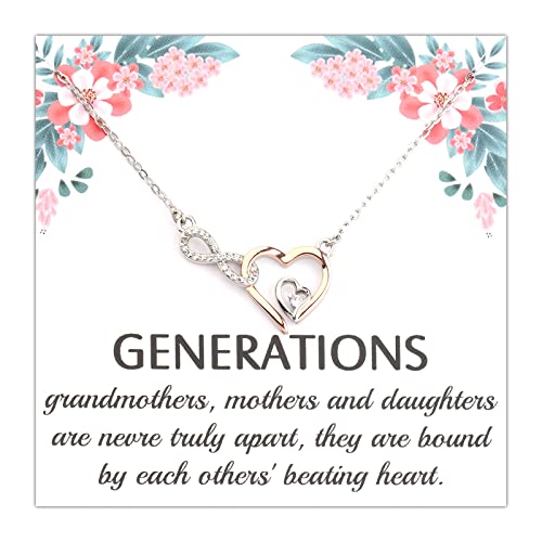 MYSOMY 3 Generation Halskette für Oma Mama Tochter Unendlichkeit Herz Halskette Generationen Geschenk, Edelstahl von MYSOMY