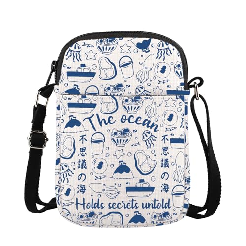 MYSOMY Animationsfilm inspiriertes Geschenk The Ocean Holds Secrets Untold Crossbody Bag Japanische Anime Liebhaber Umhängetasche, The Ocean Cb, 14.7 x 2 x 21centimeters (5.8 x 0.8 x 8.3 inches) von MYSOMY