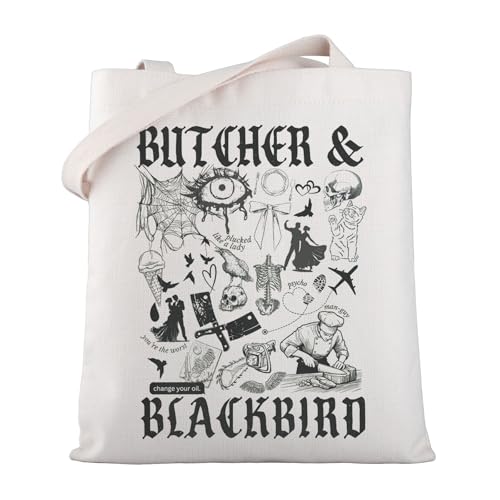 MYSOMY Butcher and Blackbird Merch Book Club Tote Bag Book Lover Shoulder Bag Dark Romance Book Reader Gift, Butcher Tb, 13.7inch*15.7inch von MYSOMY