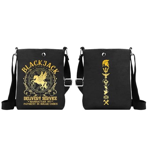MYSOMY Camp Half Blood Crossbody Bag Percy Fans Wiederverwendbare Umhängetasche Jamp Jupiter Sopping Bag Griechische Mythologie Liebhaber Geschenk, Blackjack Cb, 16.5 x 21 x 5.5 centimeters (6.5 x 8.3 von MYSOMY