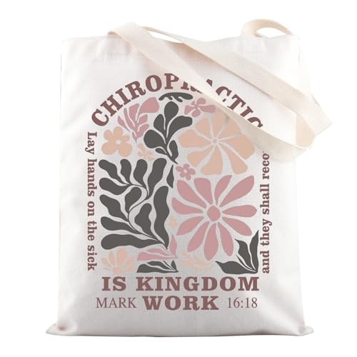 MYSOMY Christliche Chiropraktiker-Tragetasche, Chiropraktiker-Geschenke, Chiropraktik ist Königreich, Arbeitsgeschenke, christliche Chiropraktiker, Schultertasche, Chiropraktik ist Tg3, INCH von MYSOMY