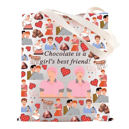 MYSOMY Comedy Show Tote Bag Chocolate Factory Gifts Chocolate Sitcom Inspired Shoulder Bag, Schokolade ist Tg3, INCH von MYSOMY