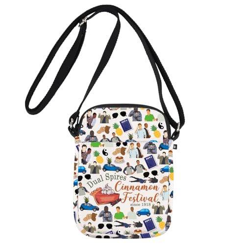 MYSOMY Detective TV Show Crossbody Bag Shawn & Gus Gift Dual Spires Cinnamon Festival Since 1918 Sitcom Pineapple Shoulder Bag, Dual Spires Cb1, 111 von MYSOMY