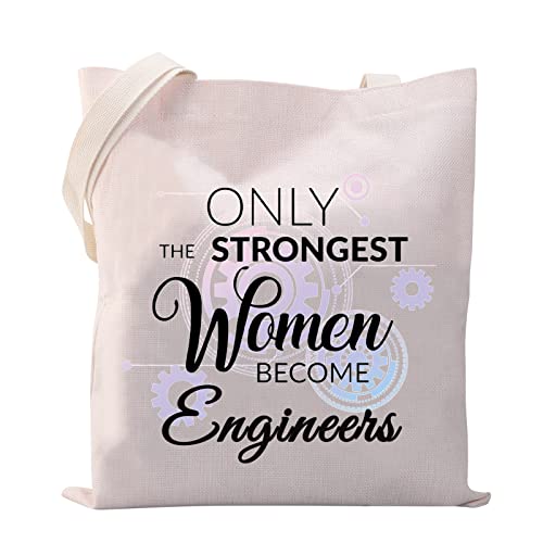 MYSOMY Frau Ingenieur Geschenktasche Engineering Geschenke für Frauen nur die stärksten Frauen werden Ingenieure Geschenke Schultertasche, Become Engineers Tb von MYSOMY