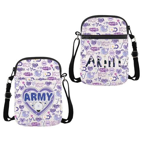MYSOMY K-POP Group Bangtan Crossbody Bag Army Fandom Umhängetasche K-POP Idol Fans Geschenk Armee Fans Geschenk, Army Cb, 14.7 x 2 x 21centimeters (5.8 x 0.8 x 8.3 inches) von MYSOMY