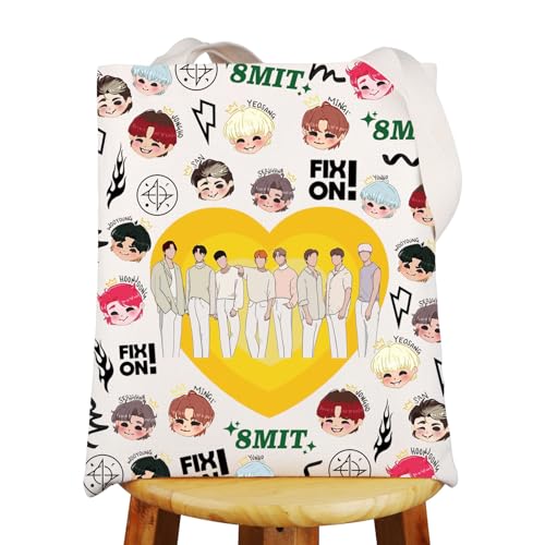 MYSOMY K-Pop Group Tote Bag K Pop Lover Gifts Music Group Members Canvas Shoulder Bag K-Pop Band Merchandise, 8 m1t Tb, INCH von MYSOMY