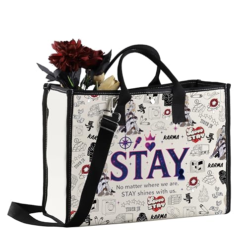 MYSOMY K-Pop Group Tote Bag Stay Fandom Handtasche K-Pop Idol Fans Geschenk K-Pop Musikliebhaber Merchandise, Tragetasche, 13.7inch*15.7inch von MYSOMY