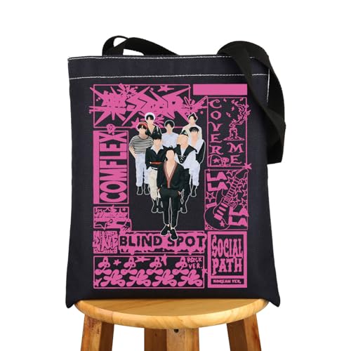 MYSOMY K-Pop SKZ Tote Bag - Wasserdichte Tragetasche für K-Pop Fans, Erwachsene und Teenager - Medium (37 cm x 32 cm), Unisex, Socialpath von MYSOMY