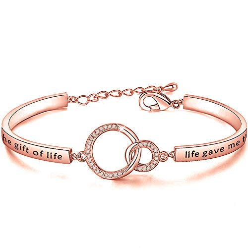 MYSOMY Stepdaguther Armband Bonus Daughter Gifts for Daughter in Law Stepdaughter I Didn't Give You The Gift of Life Gave Me The Gift of You, Messing, von MYSOMY