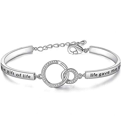 MYSOMY Stepdaguther Armband Bonus Daughter Gifts for Daughter in Law Stepdaughter I Didn't Give You The Gift of Life Gave Me The Gift of You, Messing, von MYSOMY