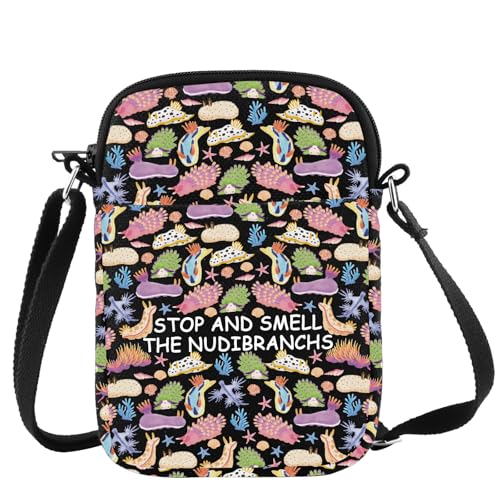 MYSOMY Nudibranch Crossbody Bag Biologe Geschenke Stop And Smell The Nudibranchs Geschenke Nudibranch Umhängetasche, Stop and Smell Cb3, 111 von MYSOMY