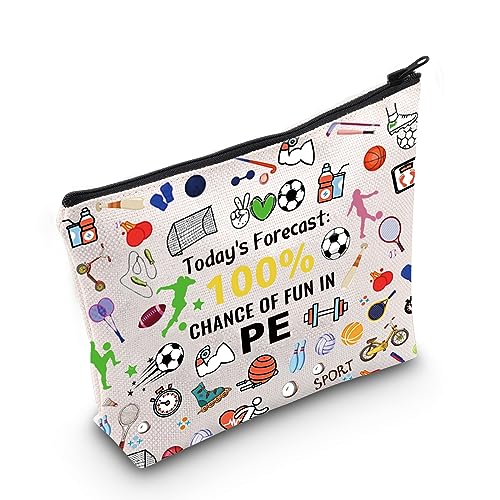 MYSOMY PE Gifts Physical Education Gift PE Teacher Coach Zipper Pouch Makeup Travel Bag Appreciation Gifts for PE Teacher Coach, UK Fun in PE Tasche, Einheitsgröße, Kulturbeutel von MYSOMY