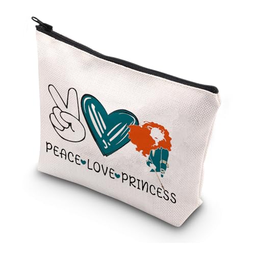 MYSOMY Prinzessin Merida Kosmetiktasche Merida Fans Geschenk Märchen Make-up-Tasche Prinzessin Brave Girl Make-up Tasche mit Reißverschluss, Merid Tasche, Morden von MYSOMY