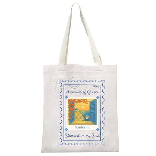 MYSOMY Santorini Travel Crossbody Bag Santorini Souvenir Shoulder Bag Santorini Surprise Trip Gift Welcome to Santorini Gift, Santorini Tb3, 14.7 x 2 x 21centimeters (5.8 x 0.8 x 8.3 inches) von MYSOMY