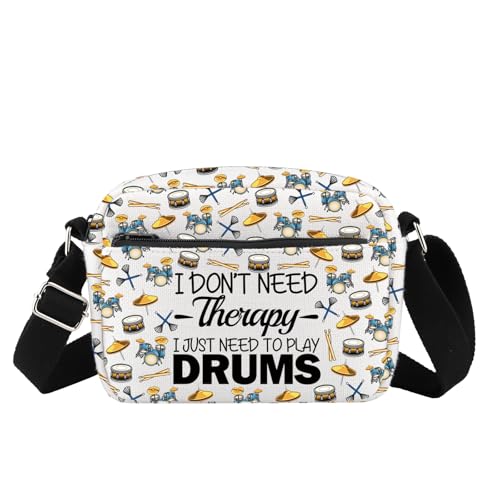 MYSOMY Schlagzeugergeschenk I Just Need To Play Drums Messenger Bag Rockmusik Geschenk für Schlagzeugspieler Band, Spieltrommeln, 14.7 x 2 x 21centimeters (5.8 x 0.8 x 8.3 inches) von MYSOMY