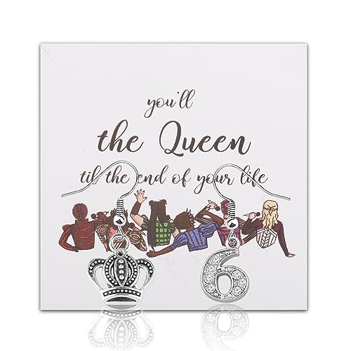 MYSOMY Six The Musical Gift Six The Musical Earrings Broadway Musical Lover Gift Six Musical Merchandise Musical Queens Gift, 6,1 cm, Legierung von MYSOMY