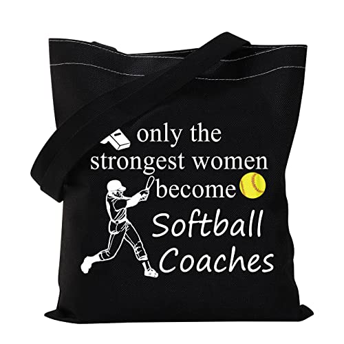 MYSOMY Softball-Tragetasche für Frauen, Softball-Trainer, Wertschätzung, Geschenke, Schultertasche, Softball, Coaching, Geschenktasche, Softball Coaches Tb von MYSOMY