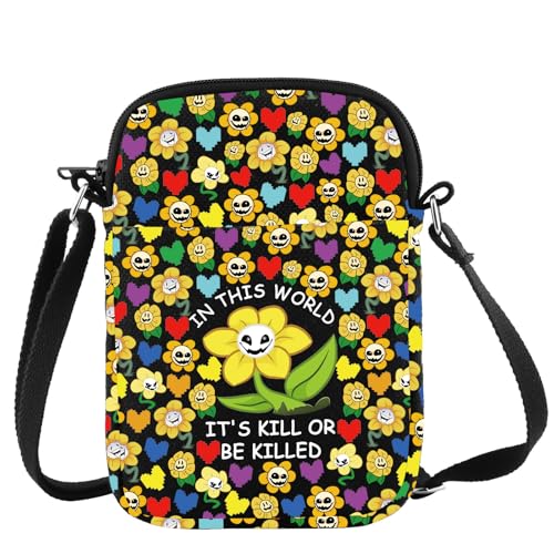 MYSOMY Umhängetasche mit Blumenmotiv und Aufschrift "It's Kill Or Be Kill", It's Kill Or Cb3, 111 von MYSOMY