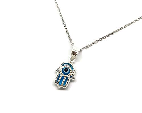 MYSTIC JEWELS By Dalia – Halskette Mal aus Glas und 925 Sterlingsilber – Hand der Fatima – Hamsa – für Männer und Frauen von MYSTIC JEWELS