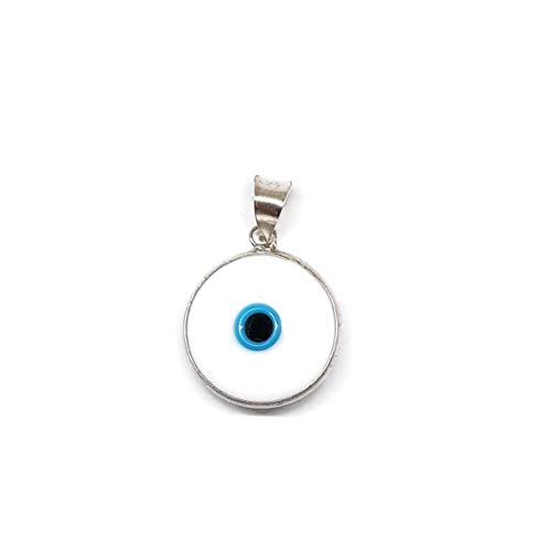 MYSTIC JEWELS by Dalia Anhänger „Böses Auge aus Kristallglas, für das Glück – Sterling-Silber 925 – Durchmesser des Anhängers 15 mm weiß MYSTIC JEWELS by Dalia Anhänger „Böses Auge aus Kristallglas, für das Glück – Sterling-Silber 925 – Durchmesser des Anhängers 15 mm weiß von MYSTIC JEWELS