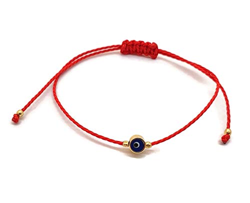 MYSTIC JEWELS by Dalia Armband mit rotem Faden - Blaues türkisches Auge dreht sich für gutes Glück, Ojo Turco, Kunststoff (Rot) MYSTIC JEWELS by Dalia Armband mit rotem Faden - Blaues türkisches Auge dreht sich für gutes Glück, Ojo Turco, Kunststoff (Rot) von MYSTIC JEWELS
