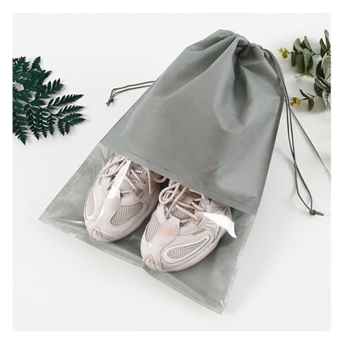 10pcs Schuhbeutel Reise，MäNner Und Frauen TäGlichen Gebrauch Und Reise Aufbewahrungstasche Set (Grau)，Transparente Schuhtasche Mit Kordelzug von MYSUNBAR