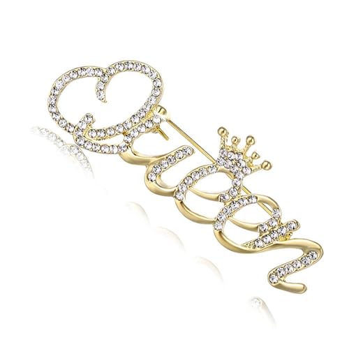 MYSUNBAR Queen Damen Krone Brosche Gold Strass Klassisch Brooch Pin für Kleidung Mädchen Königin von MYSUNBAR