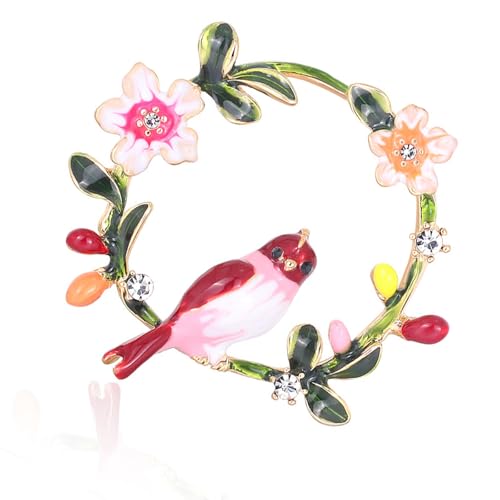 Cute Emaille Kranz Oriolvogel Brosche Vögel Pins Schmuck Geschenke Für Frauen Mädchen Damen von MYSUNBAR