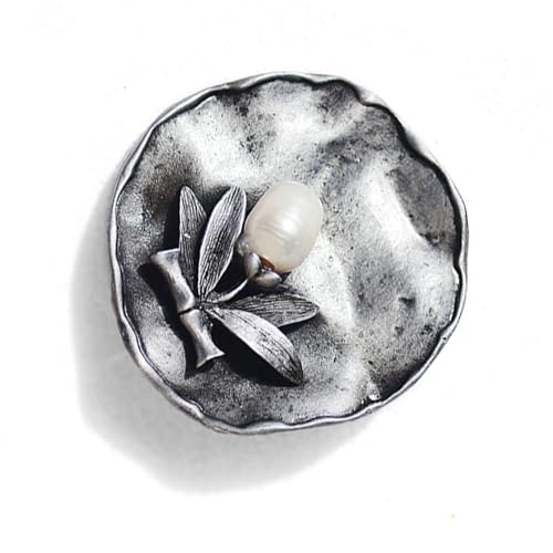 Sterling Silber Brosche Shell mit 6mm Perlen massiv 925 von MYSUNBAR