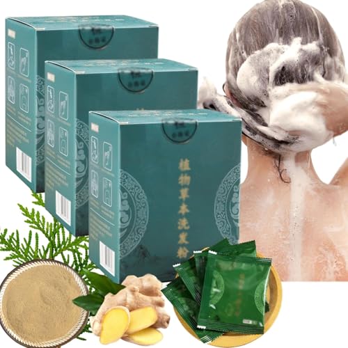 Botanisches Kräuter-Haarpflege-Shampoopulver Chinesisches Kräuter-Shampoopulver Sanftes reinigendes Haarpulver Tiefenbefeuchtendes Shampoopulver für Männer und Frauen von MYSXSWHL