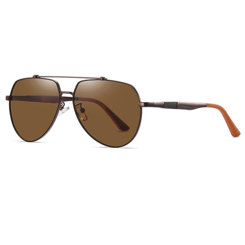 Polarisierte Sonnenbrille für Herren mit Metallrahmen, modische Brillen von MYSXSWHL