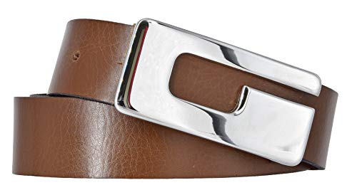 Mytem-Gear Damen Leder Gürtel 30 mm Nappaleder Damengürtel (110 cm, cognac) von Mytem-Gear