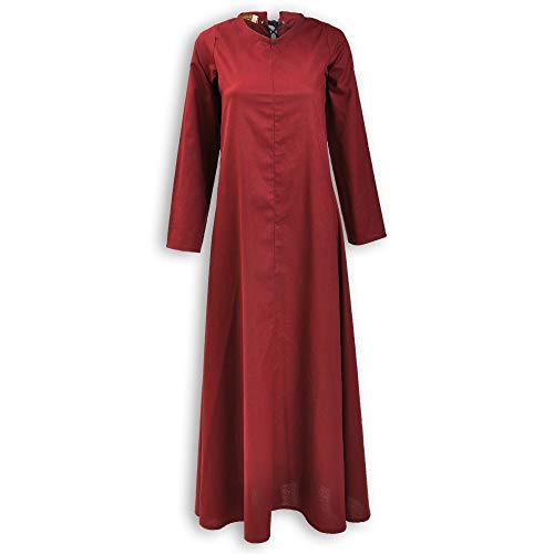 MYTHOLON Marita Unterkleid Langarm, Mittelalter Gewandung leichte Baumwolle, LARP Verkleidung Damen (Small, Bordeaux) von MYTHOLON