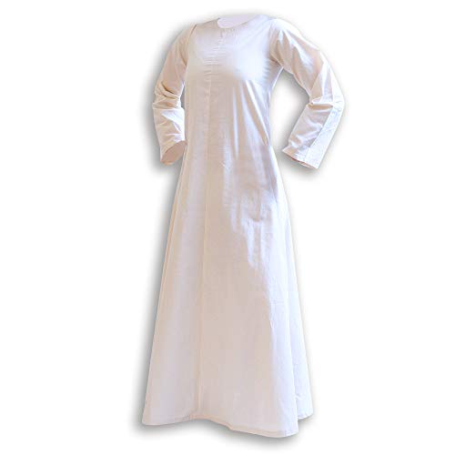 MYTHOLON Marita Unterkleid Langarm, Mittelalter Gewandung leichte Baumwolle, LARP Verkleidung Damen Natur XL von MYTHOLON
