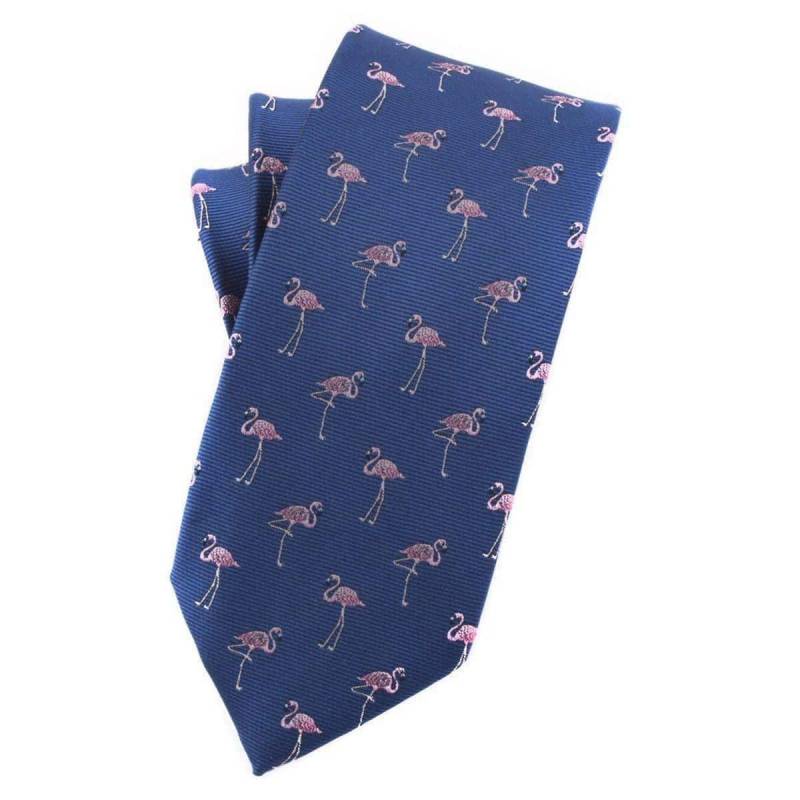 Mia - Flamingo Skinny Krawatte 6cm Mytieshop | Hochzeitsideen Blumendruck Krawatten Hochzeit Trauzeugen von MYTIESHOP