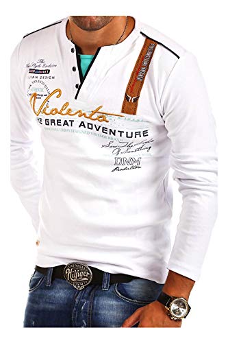 MT Styles 2in1 Longsleeve Adventure T-Shirt R-0663 [Weiß, 3XL] von MYTRENDS Styles