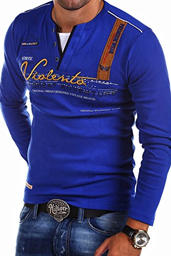 MT Styles 2in1 Longsleeve Adventure T-Shirt R-0663 [Blau, M] von MYTRENDS Styles