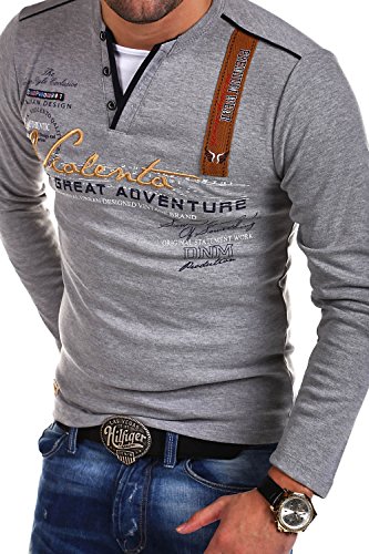 MT Styles 2in1 Longsleeve Adventure T-Shirt R-0663 [Grau, 3XL] von MYTRENDS Styles