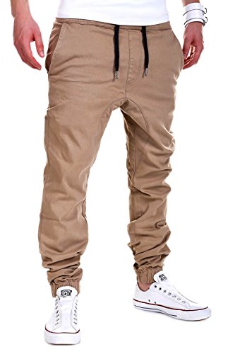 MT Styles Herren Harem Jogger Chino-Hose Jeans-Hose C-60 [Beige, W30] von MYTRENDS Styles