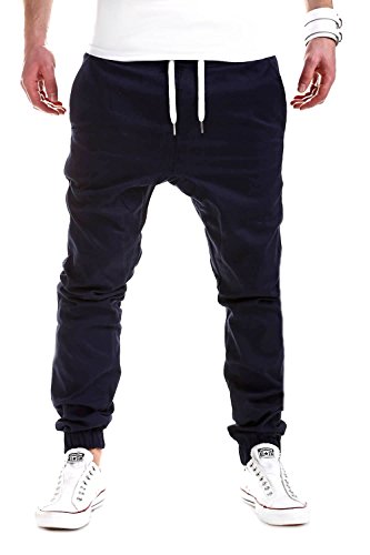 MT Styles Herren Harem Jogger Chino-Hose Jeans-Hose C-60 [Dunkelblau, W30] von MYTRENDS Styles