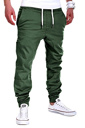 MT Styles Herren Harem Jogger Chino-Hose Jeans-Hose C-60 [Khaki, W32] von MYTRENDS Styles