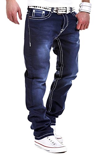 MT Styles Jeans Straight-Fit Hose RJ-133 [Dunkelblau, W33/L32] von MYTRENDS Styles