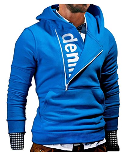 MT Styles Kapuzenpullover mit Zipper Hoodie Pullover S-111 [Blau, von MYTRENDS Styles
