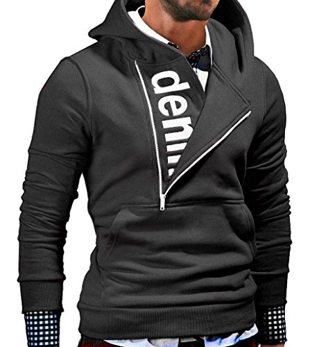 MT Styles Kapuzenpullover mit Zipper Hoodie Pullover S-111 [Dunkelgrau, S] von MYTRENDS Styles