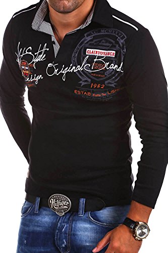 MT Styles Langarm Poloshirt Ambition T-Shirt R-0682 [Schwarz, von MYTRENDS Styles