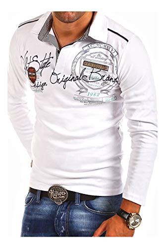 MT Styles Langarm Poloshirt Ambition T-Shirt R-0682 [Weiß, L] von MYTRENDS Styles