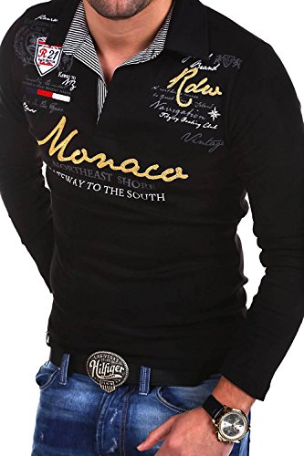 MT Styles Langarm Poloshirt Monaco T-Shirt R-7211 [Schwarz, XL] von MYTRENDS Styles