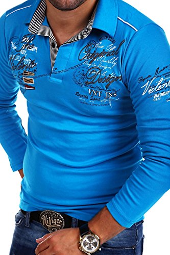 MT Styles Langarm Poloshirt Newport T-Shirt R-0742 [Türkis, M] von MYTRENDS Styles